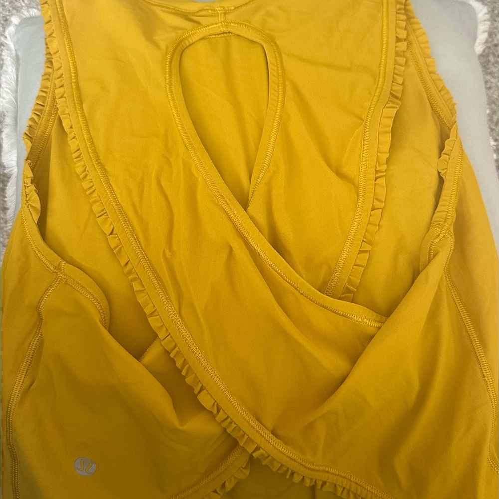 Lululemon mustard yellow athletic tank top